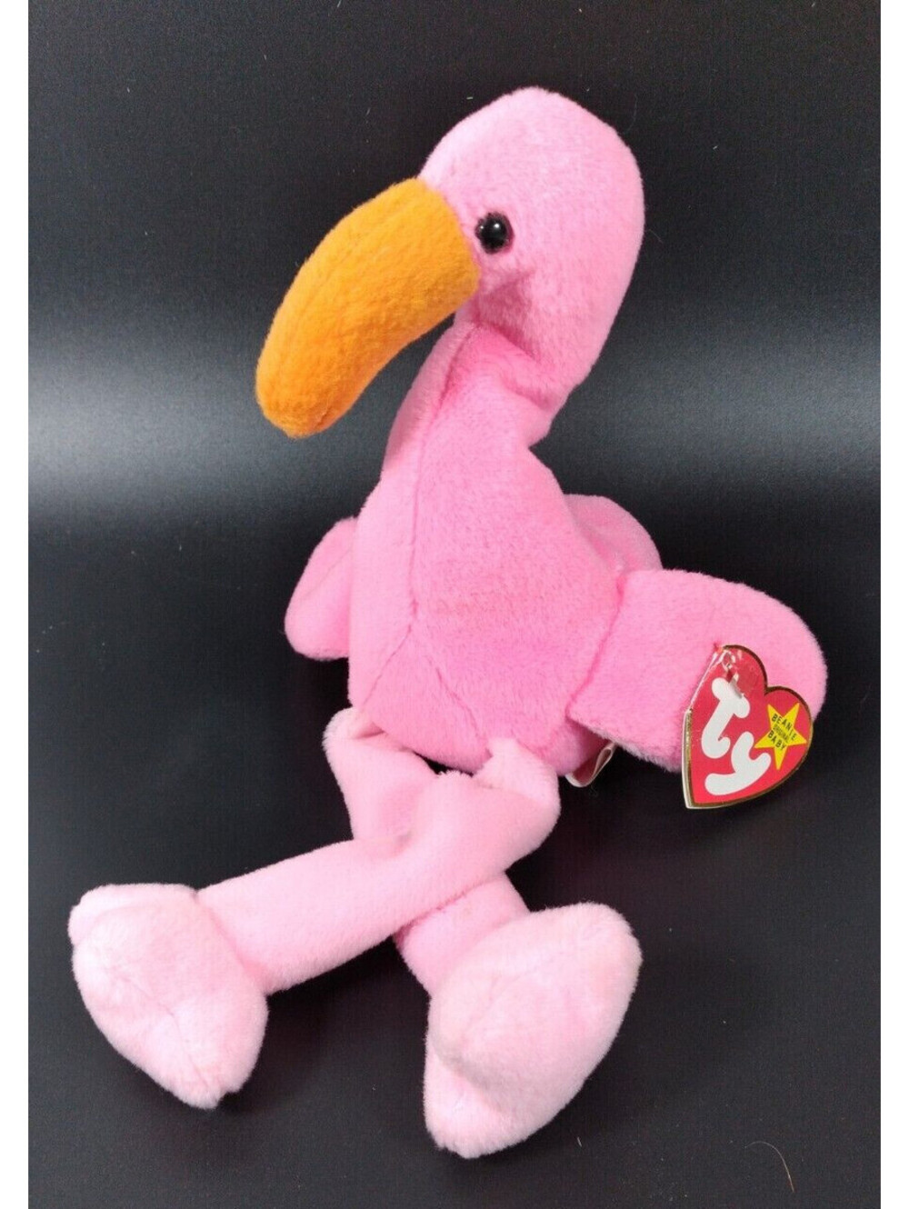 TY BEANIE BABIES PINK FLAMINGO 1995 ORIGINAL w Tags Tropical Decor Kids Rooms